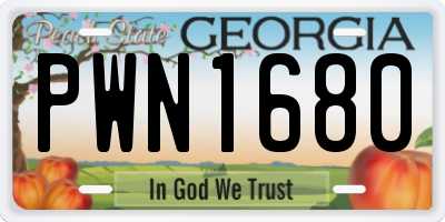 GA license plate PWN1680