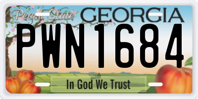GA license plate PWN1684