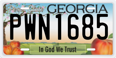 GA license plate PWN1685