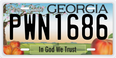 GA license plate PWN1686