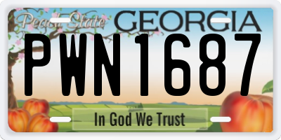 GA license plate PWN1687