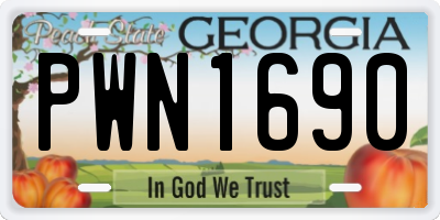 GA license plate PWN1690