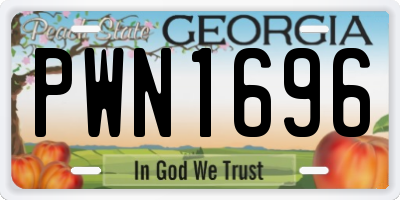 GA license plate PWN1696