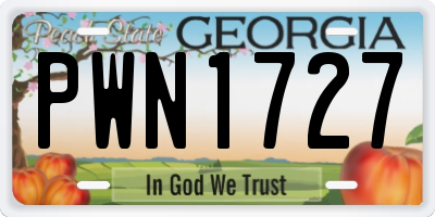 GA license plate PWN1727