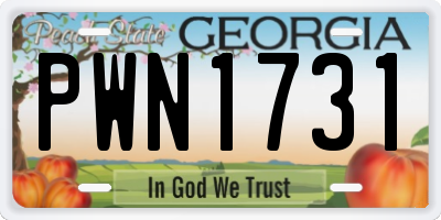 GA license plate PWN1731