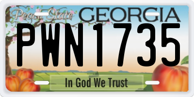 GA license plate PWN1735