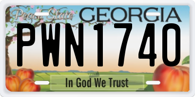GA license plate PWN1740