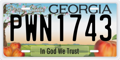 GA license plate PWN1743