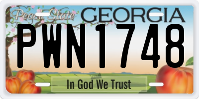 GA license plate PWN1748