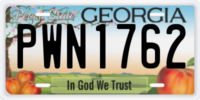 GA license plate PWN1762