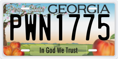 GA license plate PWN1775