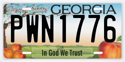 GA license plate PWN1776