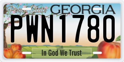 GA license plate PWN1780