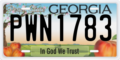 GA license plate PWN1783