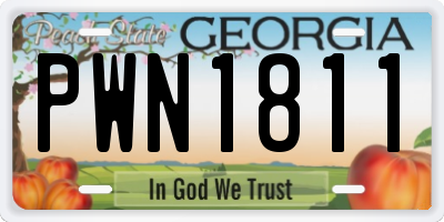 GA license plate PWN1811