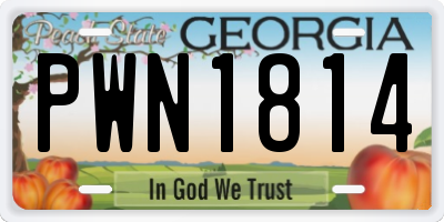 GA license plate PWN1814