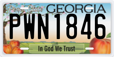 GA license plate PWN1846