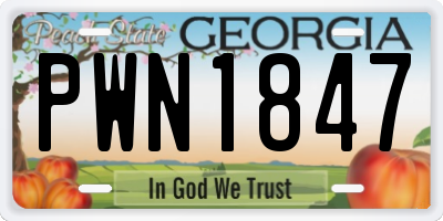 GA license plate PWN1847