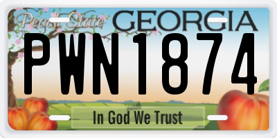 GA license plate PWN1874
