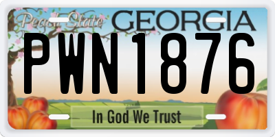 GA license plate PWN1876