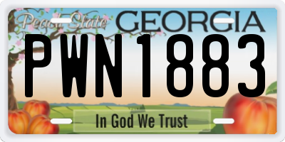 GA license plate PWN1883