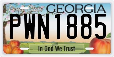 GA license plate PWN1885