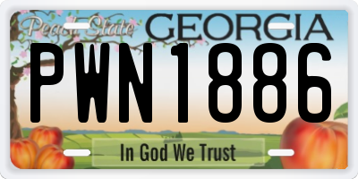 GA license plate PWN1886