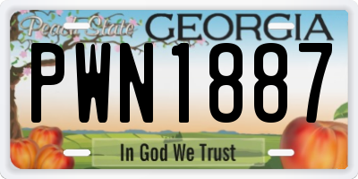 GA license plate PWN1887