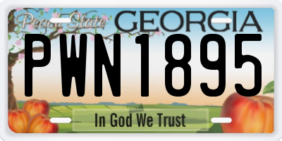 GA license plate PWN1895