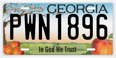 GA license plate PWN1896