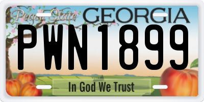 GA license plate PWN1899