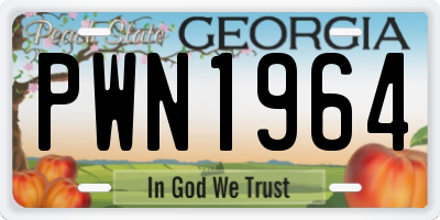 GA license plate PWN1964