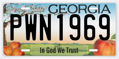 GA license plate PWN1969