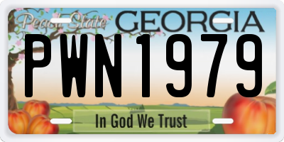 GA license plate PWN1979
