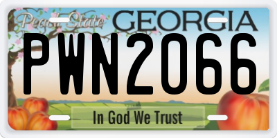 GA license plate PWN2066