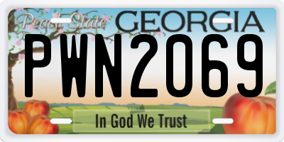 GA license plate PWN2069