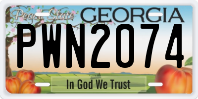 GA license plate PWN2074