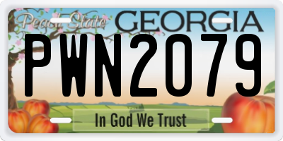 GA license plate PWN2079