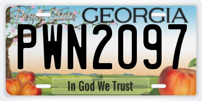 GA license plate PWN2097