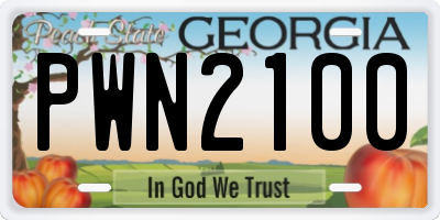 GA license plate PWN2100