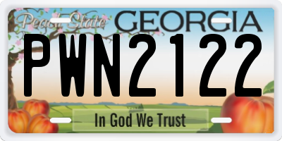 GA license plate PWN2122