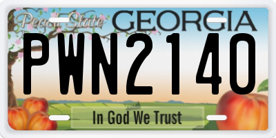 GA license plate PWN2140