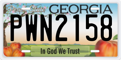 GA license plate PWN2158