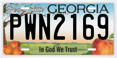 GA license plate PWN2169
