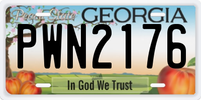GA license plate PWN2176