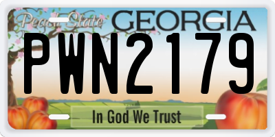 GA license plate PWN2179