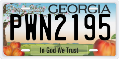 GA license plate PWN2195