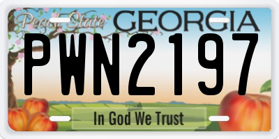 GA license plate PWN2197
