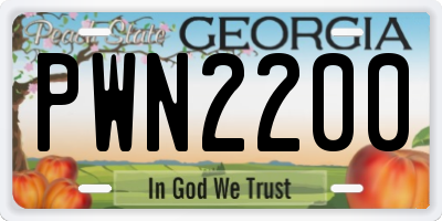 GA license plate PWN2200