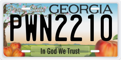 GA license plate PWN2210